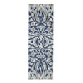 thumbnail image 1 of Carini Abstract Ikat Print Rug, Classic Blue/Silver Mink, 2ft-7in x 8ft, Runner, 1 of 4
