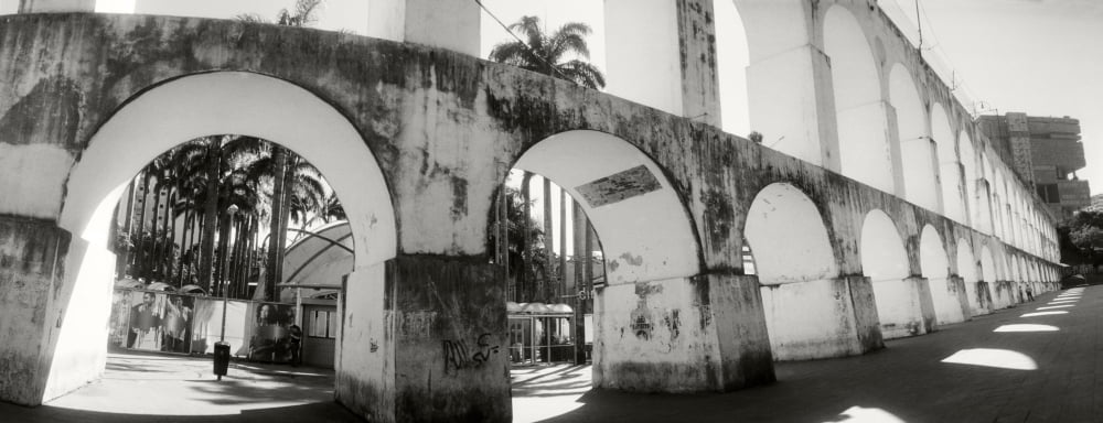 Carioca Aqueduct Lapa Rio de Janeiro Brazil Canvas Art - Panoramic Images (36 x 12)
