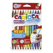 Carioca Birello Markers, Ages 3+, Double Tip, Washable, 12 Count