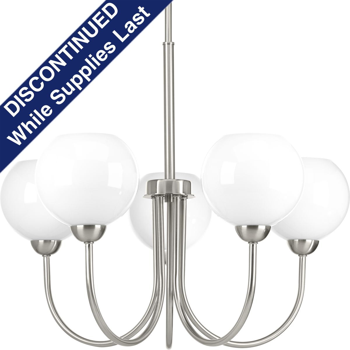 Carisa Brushed Nickel 5-Light Mid-Century Modern Chandelier