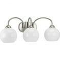 thumbnail image 1 of Carisa Collection Three-Light Brushed Nickel Opal Glass Mid-Century Modern Bath Vanity Light, 1 of 7
