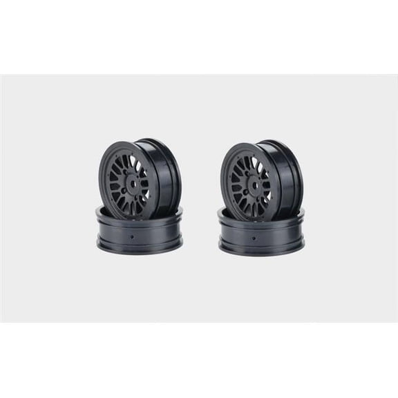 Carisma CIS16392 12 mm Hex Multi Spoke Front Drag Spec Racing Wheels, Black - Pack of 4
