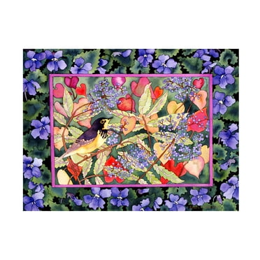 Carissa Luminess 'Bird with Elderberries' Canvas Art