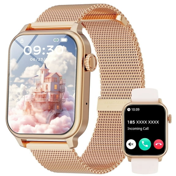 LZUEFK 1.85-inch 600mAh large battery women's smart watch, suitable fits for Android and Iphone devices, with fitness tracker, answering/calling/more than 100 sports modes, pedometer fitness watch