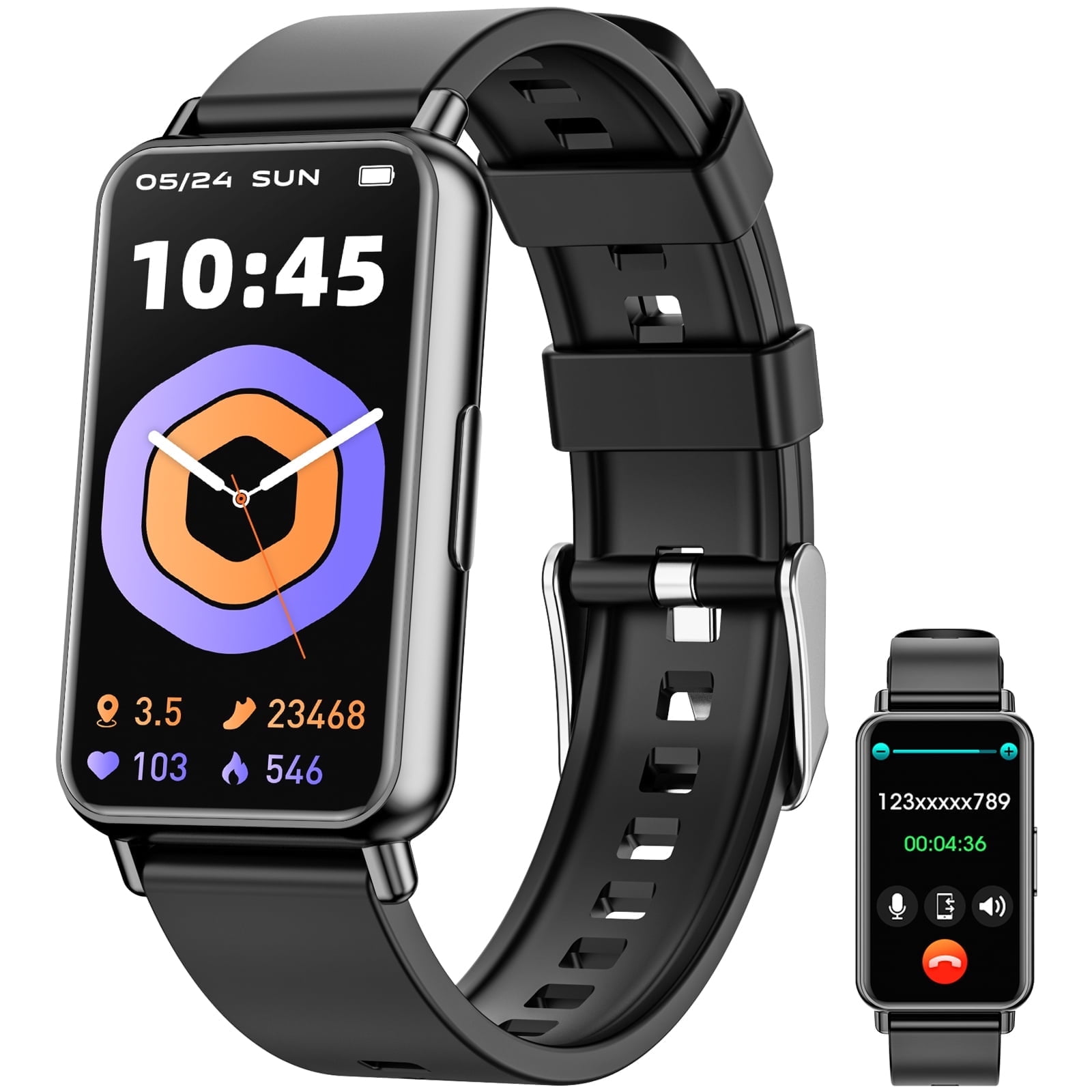 Carkira Men s 1.45 inch Outdoor Sports Tracking Smartwatch Hiking Cycling Running and other sports modes real time sports data tracking IP68 Outdoor specific Smartwatch Black Walmart