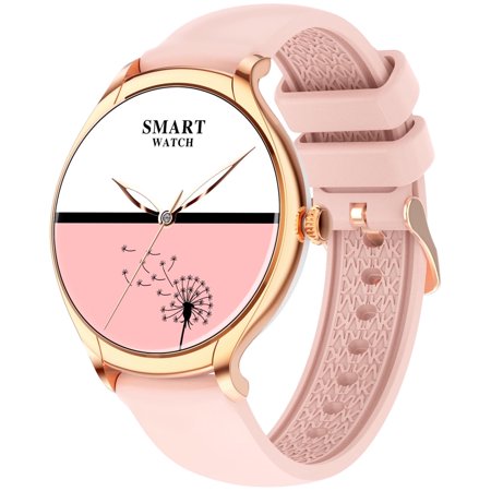 LZUEFK 1.39-inch men's and women's smart watch, suitable for Android and iPhone devices, fitness tracker for answering/calling/more than 100 sports modes, IP67 waterproof pedometer watch(Pink)