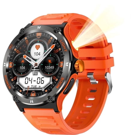Carkira Smart Watch,1.53" Smart Watches for Men Women(Answer/Make Calls) with Pedometer,Sport Modes,IP67 Waterproof Fitness Tracker and Smartwatch for Android IOS,Orange