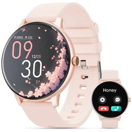 LZUEFK Smart Watch (Answer/Dial Call),1.39" Touch Display Fitness Tracker with Sport Modes, Smartwatch with IP68 Waterproof,Step Counter Watch fits for Android (pink)