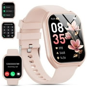 LZUEFK Smart Watch(Answer/Make Call), 1.85" Smartwatch for Men Women IP68 Waterproof, Sport Modes, Fitness Activity Tracker, Smart Watches fits for Android, Pink