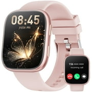 LZUEFK 1.85 Inch Women's Smartwatch fits for Android & IPhone Devices with Fitness Tracker, 100+ Sport Modes, Make and Answer Calls, IP68 Waterproof pedometer Watch, (Pink)