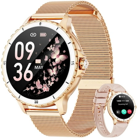 Womens Smart Watch, 1.27” Touchscreen, Bluetooth Call/Answer/Message Reminder, 100 Sport Modes, IP68 Waterproof Fitness Tracker Watch Compatible with Android & Iphone