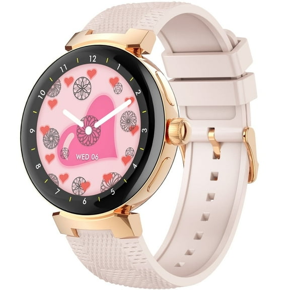 Carkira Smart Watch for Women 1.32" Full Touch Screen Bluetooth Call Watches,Fitness Tracker ,Pedometer,Waterproof Smart Watches Pink