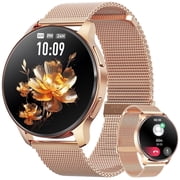 2026 New Smart Watch, 1.32 Smart Watch for WomenAnswer/Make Calls/Message Reminder, IP68 Waterproof with 100 Sports, Pedometer, Fitness Tracker fits for Android and IPhone Gold