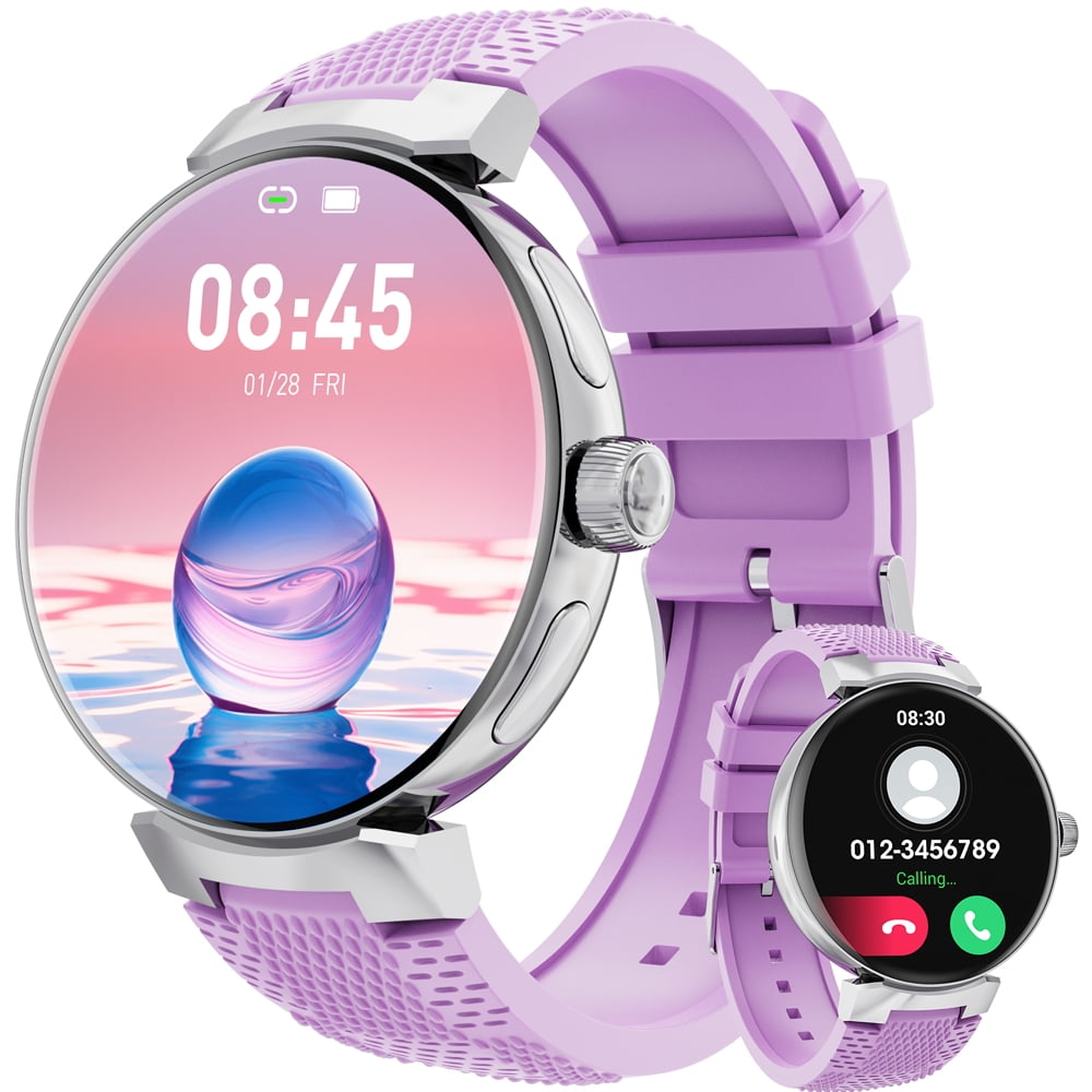 Carkira Women'S Smartwatch, Answering/Making Calls, Ip67 Waterproof Watch, Compatible With Ios Android Phones, Purple