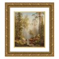 thumbnail image 1 of Carl Bøgh 20x22 Gold Ornate Framed and Double Matted Museum Art Print Titled - In the Woodland Stream (1872), 1 of 4