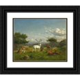 thumbnail image 1 of Carl Bøgh 24x20 Black Ornate Framed Double Matted Museum Art Print Titled: A White Stag with its Pack, 1 of 5
