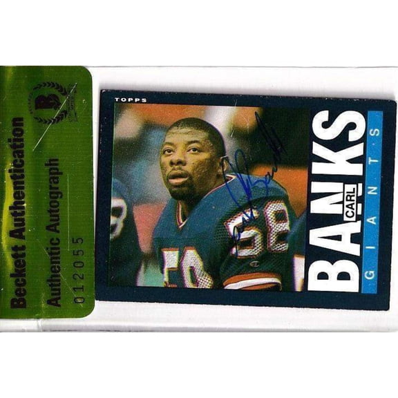 Carl Banks autographed New York Giants 1985 Topps Rookie Card (BAS)