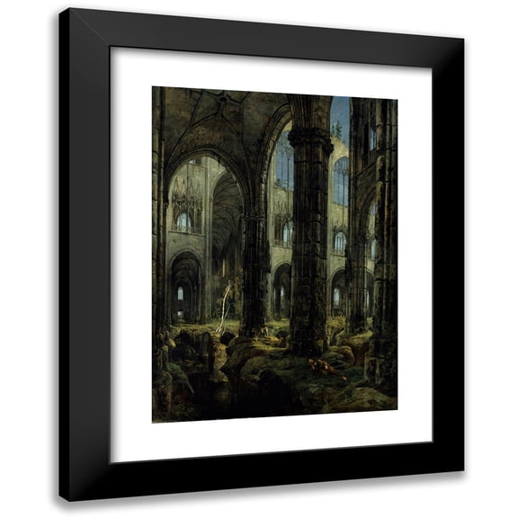 Carl Blechen 11x14 Black Modern Framed Museum Art Print Titled - Gothic Church Ruins