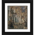 thumbnail image 1 of Carl Blechen 20x23 Black Ornate Framed Double Matted Museum Art Print Titled: Gothic Church Ruin (circa 1829-1831), 1 of 5