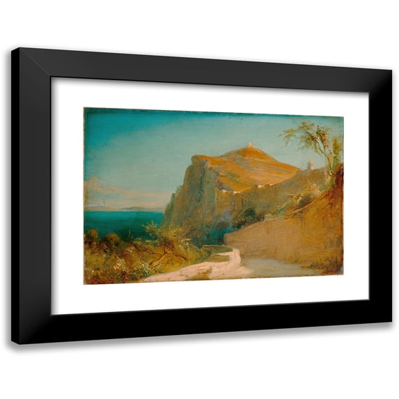 Carl Blechen 24x18 Black Modern Framed Museum Art Print Titled - Tiberius Rocks at Capri (circa 1828-1829)