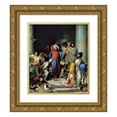 thumbnail image 1 of Carl Bloch 20x22 Gold Ornate Framed and Double Matted Museum Art Print Titled - Casting Out the Money Changers, 1 of 4