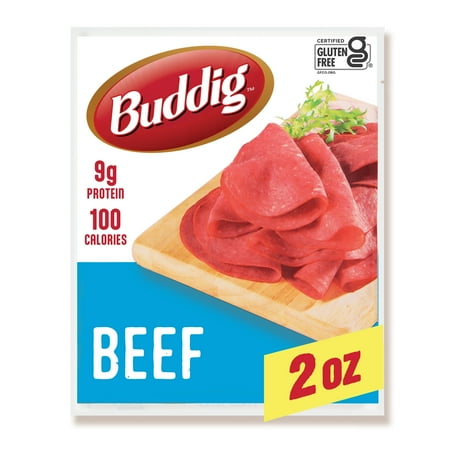 Carl Buddig Gluten Free Beef Lunchmeat, Plastic Pouch, 2 oz, Refrigerated
