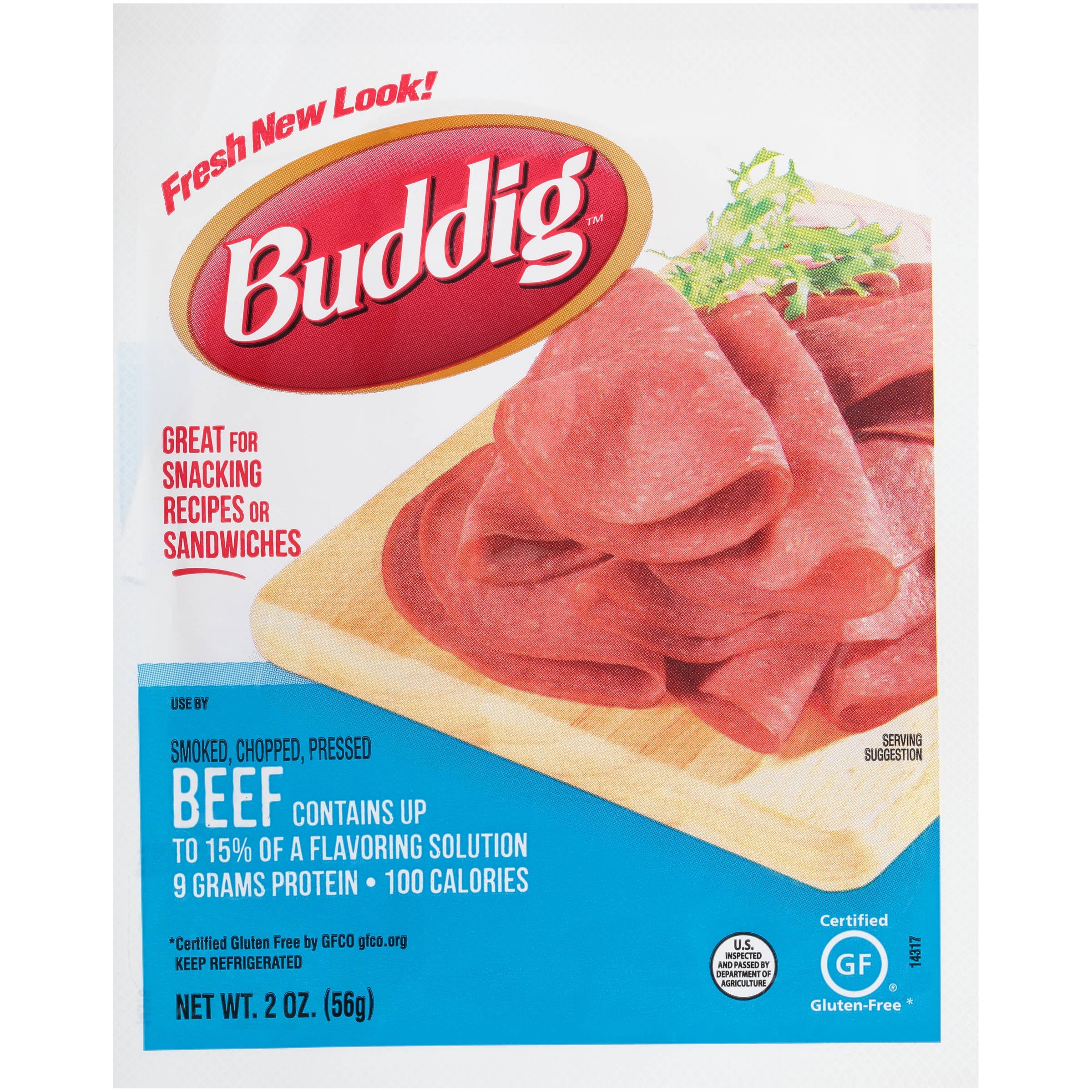 Carl Buddig Gluten Free Beef Plastic Pouch, 2 oz