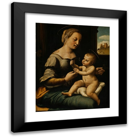 Carl Eggers 12x14 Black Modern Framed Museum Art Print Titled - The Madonna Del Garofano