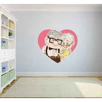 Carl Ellie Heart Up Movie Cartoon Characters Decors Wall Sticker Art Design Decal for Girls Boys Kids Room Bedroom Nursery Kindergarten House Home Decor Stickers Wall Art Vinyl Decoration (40x40 inch)