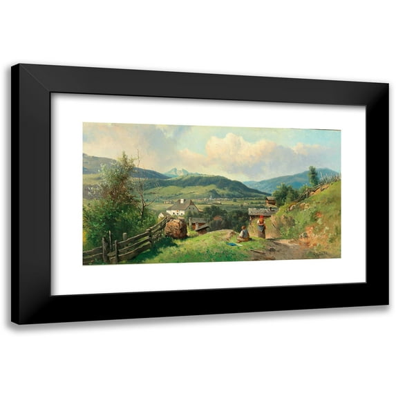 Carl Franz Emanuel Haunold 18x12 Black Modern Framed Museum Art Print Titled - A View of Radstadt Im Pongau