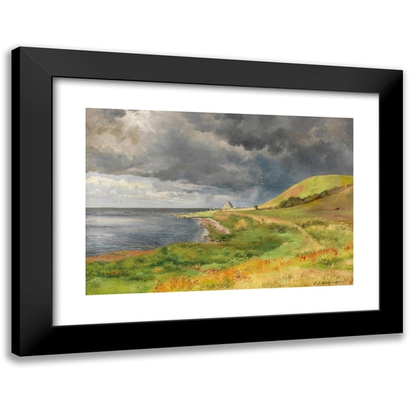 Carl Frederik Aagaard 14x11 Black Modern Framed Museum Art Print Titled - Low -Down Showers on the Danish Coast (1894)