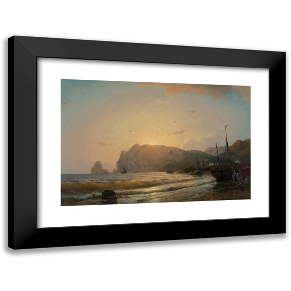 Carl Frederik Sørensen 14x11 Black Modern Framed Museum Art Print Titled - Day's End (1876)