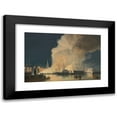 thumbnail image 1 of Carl Frederik Sørensen 14x11 Black Modern Framed Museum Art Print Titled - Nocturnal Fire on the Christianshavnersiden of the Port of Copenhagen, 1 of 5