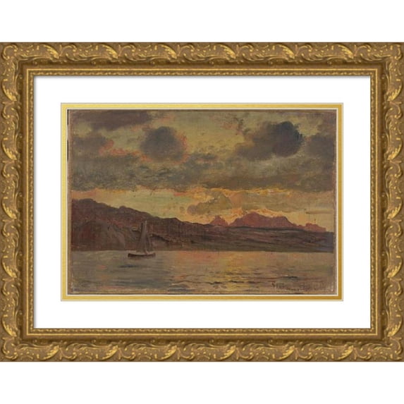 Carl Frederik Sørensen 24x18 Gold Ornate Framed and Double Matted Museum Art Print Titled - Marine (1869)
