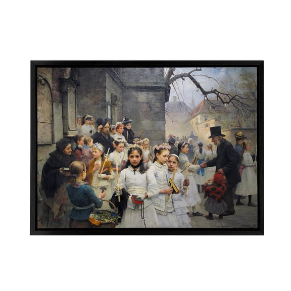 Carl Frithjof Smith After First Communion Black Framed Canvas Art Print 18X24"