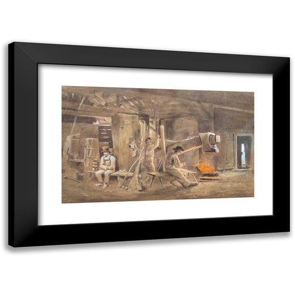 Carl Goebel 14x11 Black Modern Framed Museum Art Print Titled - In the Smithy