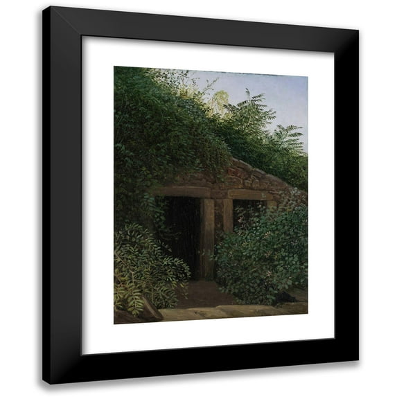 Carl Gustav Carus 19x24 Black Modern Framed Museum Art Print Titled - An Overgrown Mineshaft (ca. 1824)
