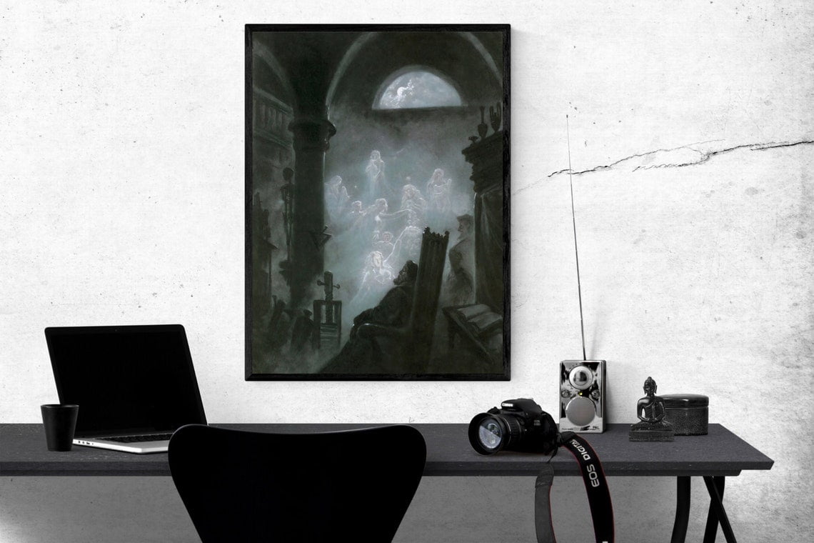 Carl Gustav Carus Faust's Dream Poster Wall Art Creepy Art Print Ghost ...