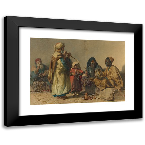 Carl Haag 14x11 Black Modern Framed Museum Art Print Titled - The Rehearsal, Cairo