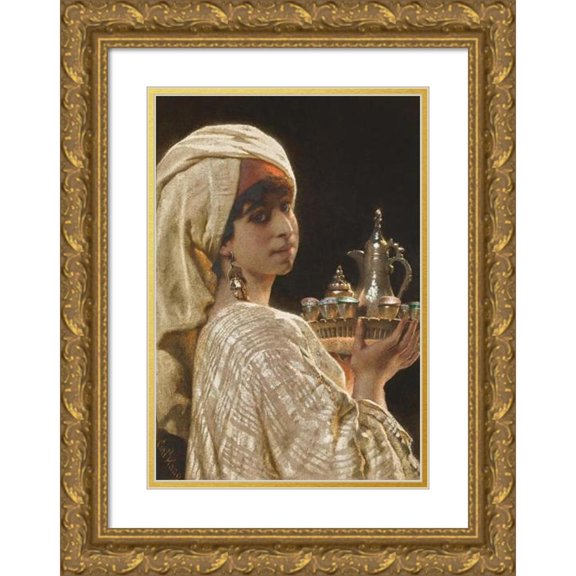Carl Haag 18x24 Gold Ornate Framed and Double Matted Museum Art Print Titled - The Coffee Service