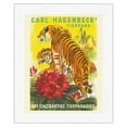 thumbnail image 1 of Carl Hagenbeck’s Zoo - Unique Animal Paradise - Hamburg Germany - Vintage Travel Poster by E. Eigener c.1952 - Fine Art Rolled Canvas Print 16in x 20in, 1 of 4