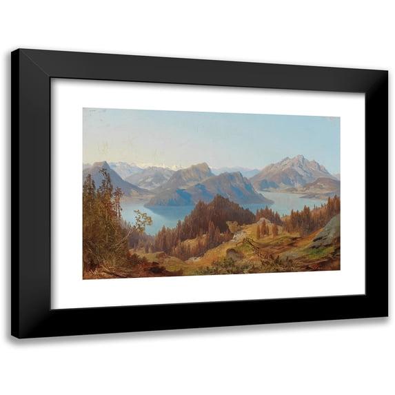 Carl Hasch 14x11 Black Modern Framed Museum Art Print Titled - Lucerne See