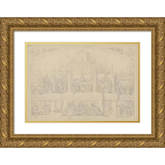 Carl Heinrich Hermann 14x11 Gold Ornate Wood Frame and Double Matted Museum Art Print Titled - History of Germany (1820-50)