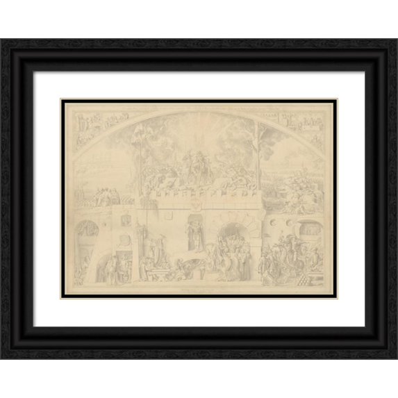 Carl Heinrich Hermann 24x18 Black Ornate Framed Double Matted Museum Art Print Titled: History of Germany (1820-50)