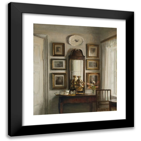 Carl Holsøe 12x13 Black Modern Framed Museum Art Print Titled - Interior with a Samovar
