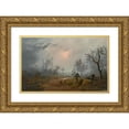 thumbnail image 1 of Carl Julius von Leypold 24x16 Gold Ornate Framed and Double Matted Museum Art Print Titled - Fog Over a Russian Cemetery (1832), 1 of 4