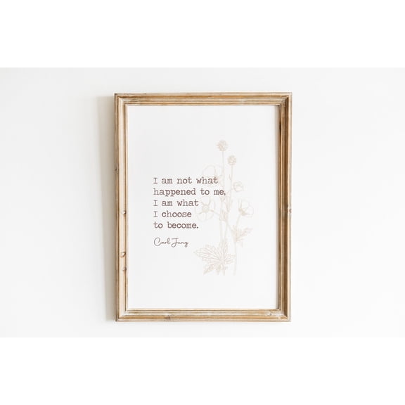 Carl Jung Quote Therapy Office Mindset Wall Decoration, Unframed Canvas 8x10in