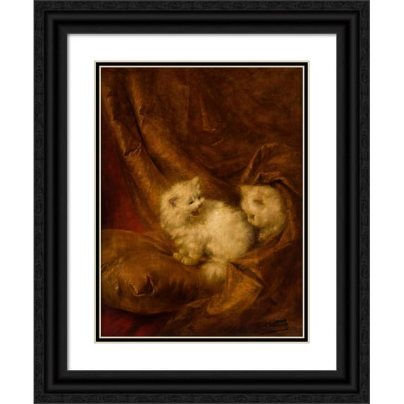 Carl Kahler 12x14 Black Ornate Wood Framed Double Matted Museum Art Print Titled: Study for My Wife`S Lovers (circa 1891)