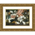 thumbnail image 1 of Carl Kahler 18x14 Gold Ornate Wood Frame and Double Matted Museum Art Print Titled - My Wife's Lovers, 1 of 4