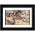 thumbnail image 1 of Carl Larsson 2x Matted 24x20 Black Ornate Framed Art Print 'Cowgirl in the meadow', 1 of 2